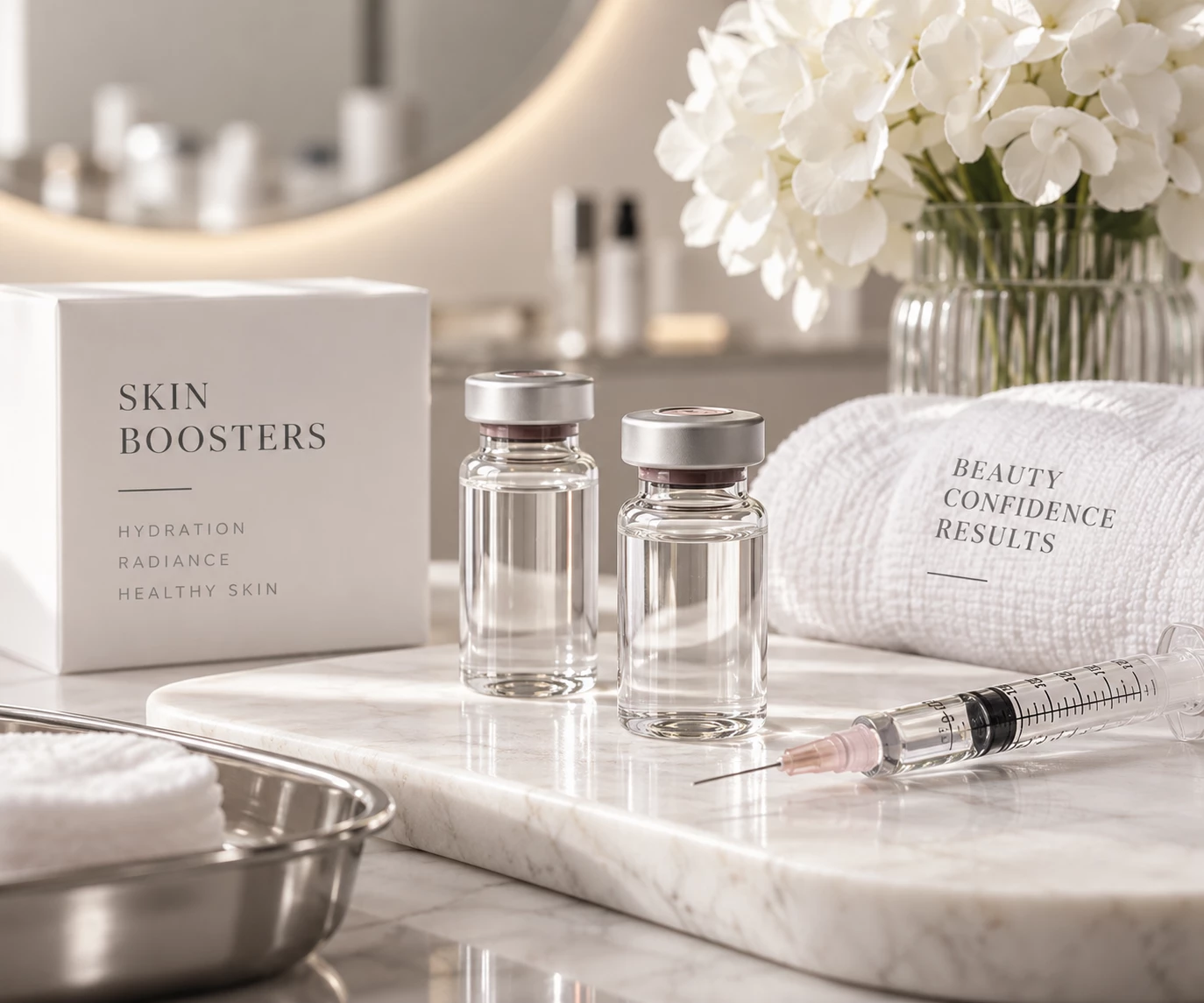 Skin booster treatment vials in a medical aesthetics clinic ChatGPT can make mistakes. Check important info.